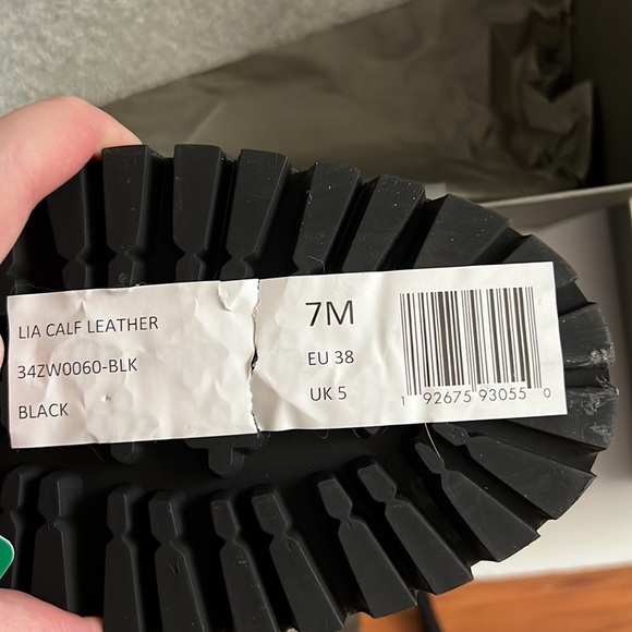 All Saints Lia Calf Leather Lug Sole Combat Moto Boot 7 - Picture 4 of 4